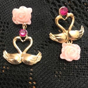 Betsey Johnson Swan Earrings